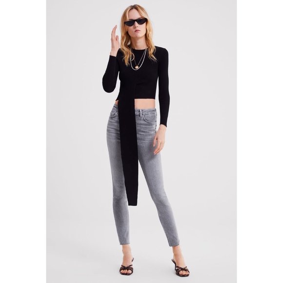 Zara Denim - Zara 80'S High Waist Jeans Silver Lake Gray Size 6
